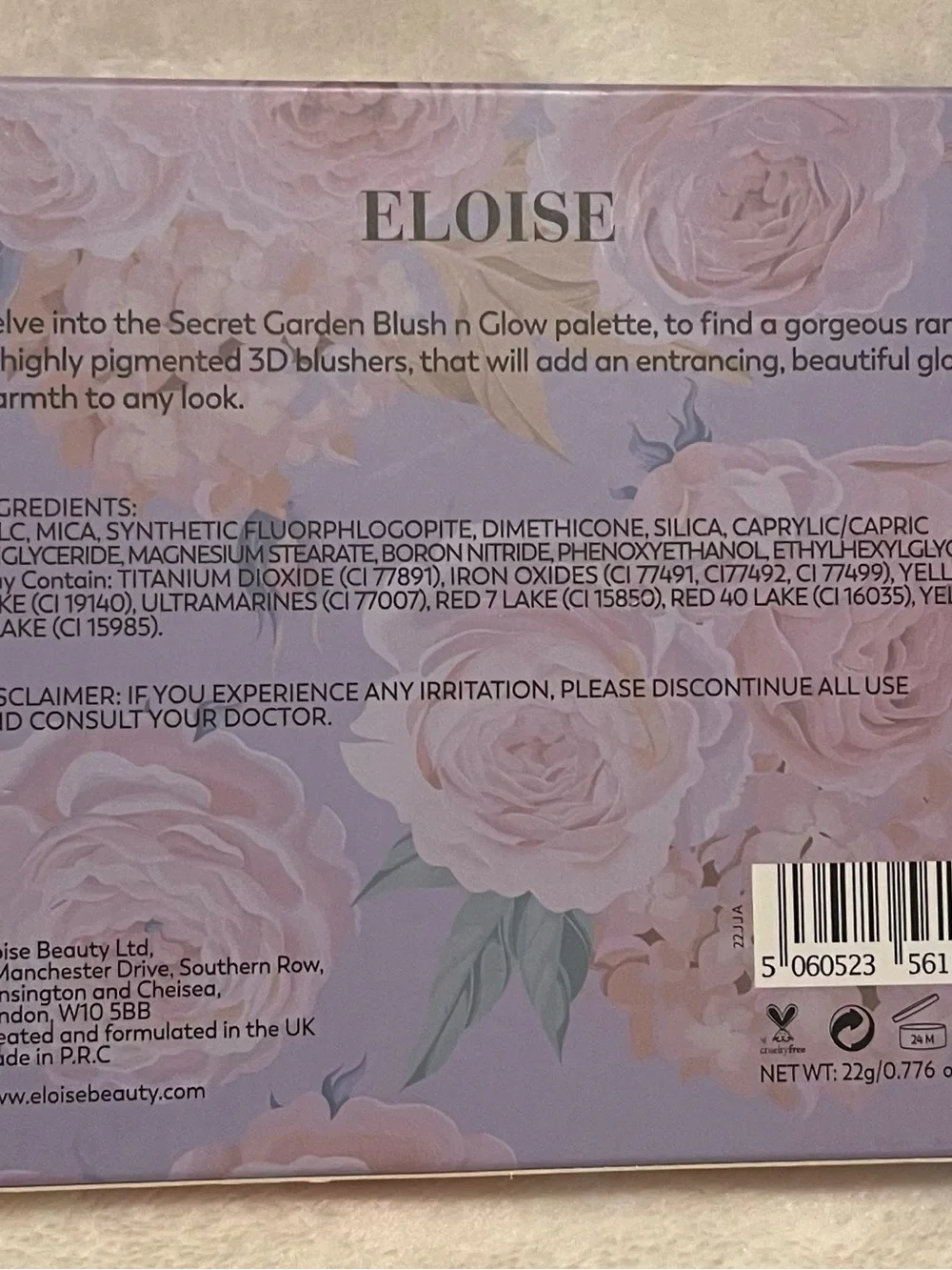 Eloise Beauty Secret Garden 3D Blush 'N Glow Palette